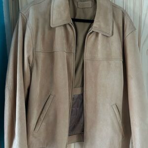 Club Room Men's Leather Beige Jacket